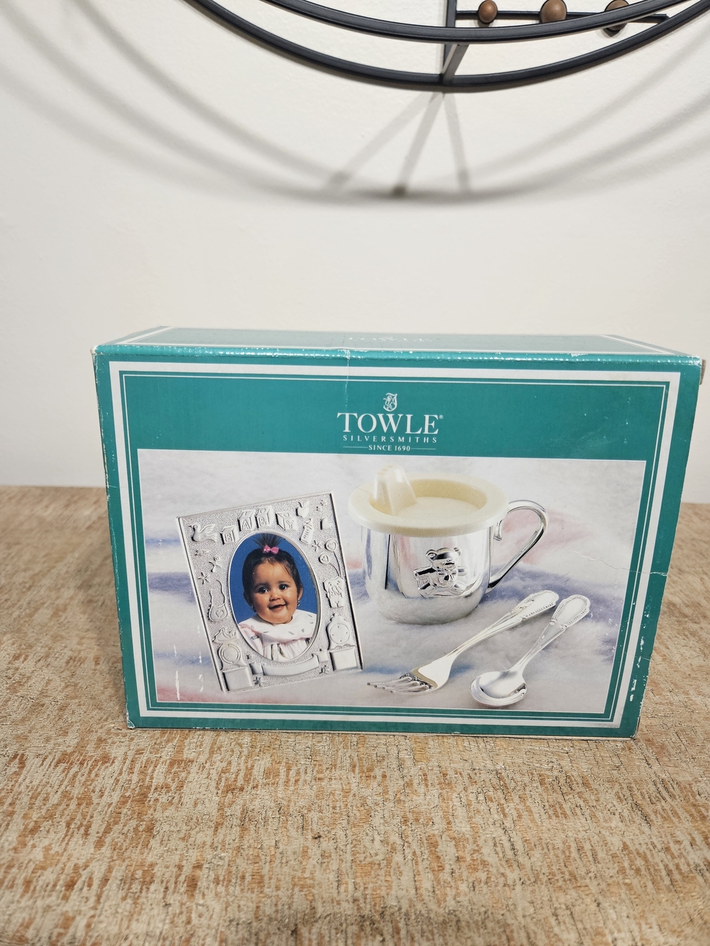 Towle Silver Plated Baby Gift Set with Cream Liner